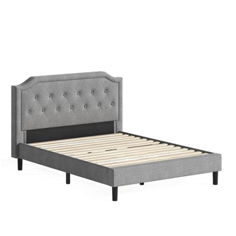 quenn sized metal upholstery fabric|Zinus Queen Kellen Upholstered Platform Bed Frame .